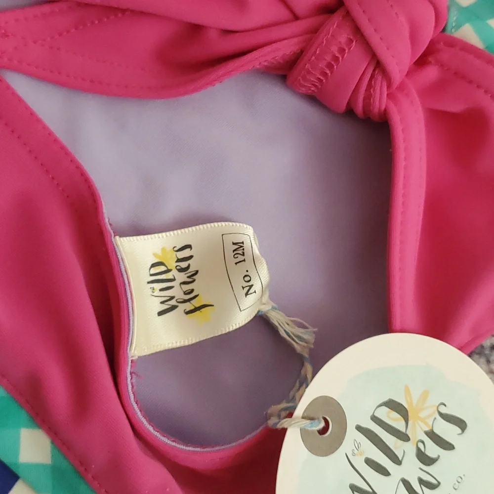 NWT Wildflowers Clothing La La Land Kiddy Pool Pink One Piece Swimsuit Sz12m